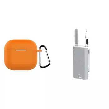 Мягкий силиконовый защитный чехол для наушников Airpods 4 (2024)(оранжевый)