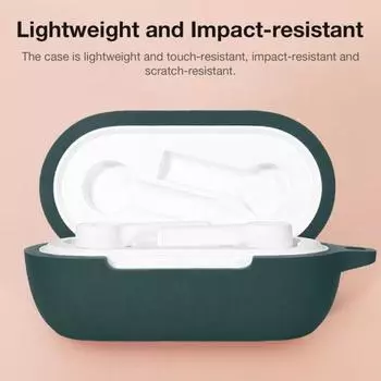 Мягкий силиконовый защитный чехол для наушников с карабином для наушников Oneplus Buds Z чёрный