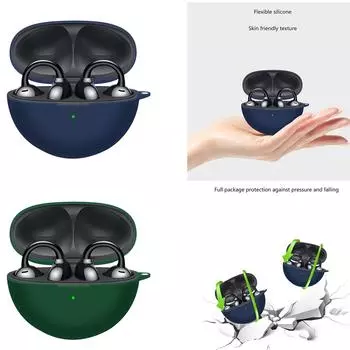 Мягкий силиконовый защитный чехол для наушников с защитой от падения для беспроводных наушников huawei FreeClip чёрный