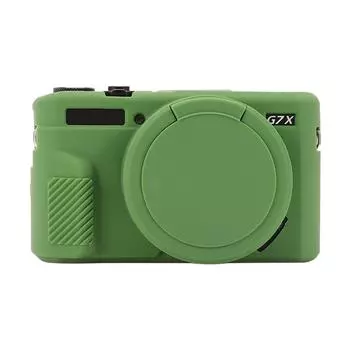 Мягкий силиконовый защитный чехол с крышкой объектива For Canon PowerShot G7 X Mark II / G7X2 зелёный