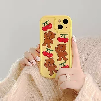 Мягкий силиконовый защитный чехол с медведем в стиле ретро для Iphone 13 Promax 12 11 14 Pro Max Plus, задняя крышка с милым мультяшным рисунком For iphone 13promax