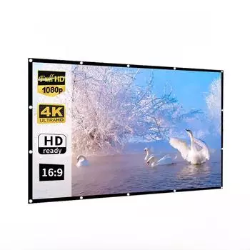 Мягкий складной проекционный экран из полиэстера, 16:9, 60-120 дюймов 30-inch 16:9