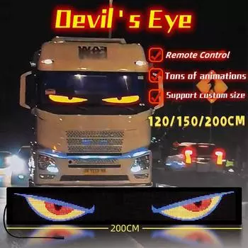 Мягкий складной пульт дистанционного управления грузовик Devil Eye светодиодная матрица пиксельная панель освещения граффити прокрутка наклейка текстовая доска лобовое стекло
