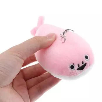 Мягкий скрипучий брелок Sacabambaspis, плюшевый, щебечущий брелок, декор для рюкзака розовый