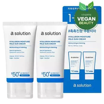 Мягкий солнцезащитный крем A-Solution Hyaluron Moisture SPF50+ PA++++, 50 мл, 2 шт.