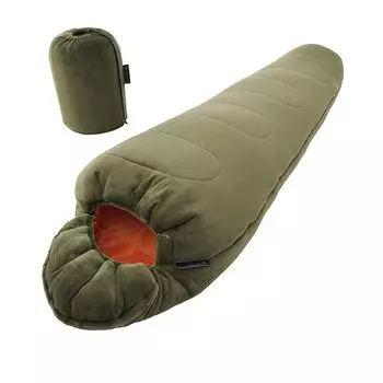 Мягкий спальный мешок LOGOS, который можно стирать, 72600390, зеленый, ширина 75 см, длина 220 см, теплый-4 (ок.) зелёный