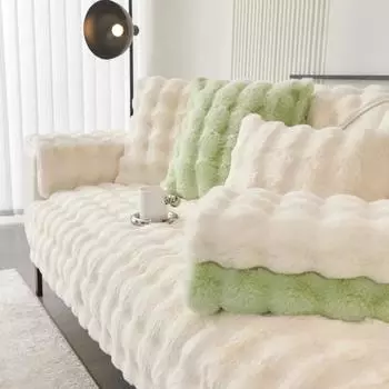 Мягкий теплый чехол для дивана из искусственного меха, толстый мохнатый нечеткий секционный чехол для дивана, нескользящий однотонный плюшевый чехол для дивана, мебель 70x70cm