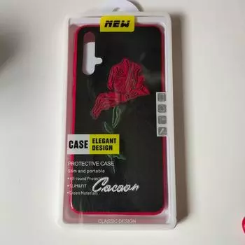 Мягкий тканевый чехол для iPhone 12 и Huawei с полным покрытием и рисунком в виде электрической вышивки. iPhone 12 Pro чёрный