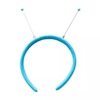 Мягкий Тканевый Обруч для Волос Удобная Повязка на Голову Элегантный Головной Убор с Инопланетными Антеннами Ювелирные Аксессуары для Девочек и Женщин небесно-голубой