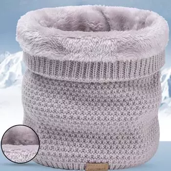 Мягкий толстый шейный шарф для женщин и мужчин, зимний вязаный воротник из кашемира, сохраняющий тепло, шарфы с кольцами, спортивный воротник для улицы, снуд Infinity 1 pc вино красного