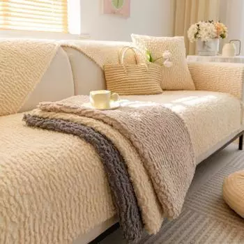 Мягкий толстый стеганый плюшевый бархатный чехол для дивана, универсальное секционное полотенце для дивана для гостиной, противоскользящие чехлы 70x70cm 1pc