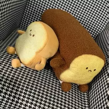 Мягкий тост, ломтик хлеба, дизайн, плюшевая игрушка, диван, спальня, подушка для сна, декор S темно-коричневого