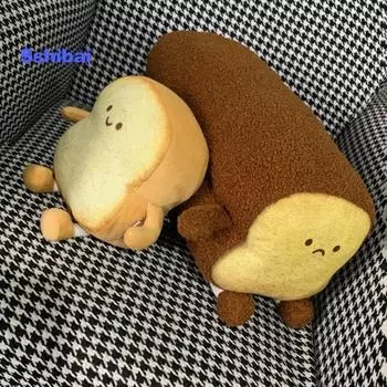Мягкий тост с ломтиком хлеба - плюшевая мягкая игрушка - декор подушки для сна для дивана и спальни S темно-коричневого