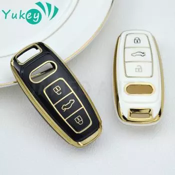Мягкий ТПУ автомобильный чехол для смарт-ключа для A6 A7 A8 E-tron Q5 Q8 C8 D5, автостайлинг, защитный чехол, держатель, аксессуары чёрный