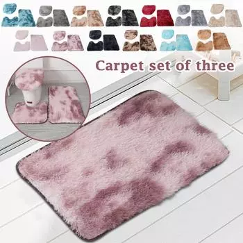 Мягкий ультратонкий волокнистый коврик для ванной комнаты, набор из 3 предметов, скользящий коврик для ванной, плюшевый чехол для унитаза, впитывающий коврик для ванной, можно стирать в стиральной машине One Size верблюд