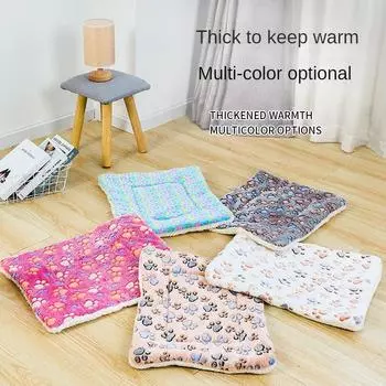 Мягкий утолщенный плюшевый коврик для домашних животных, домик для кошек и собак, зимний теплый квадратный коврик для сна, подушка-гнездо для щенков и собак, портативная подушка для домашних кошек