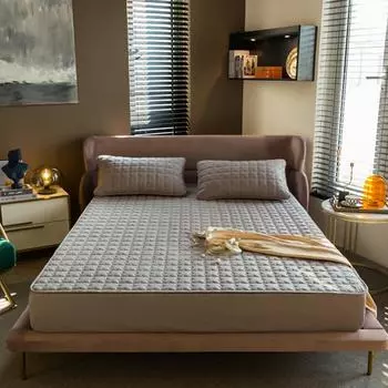 Мягкий утолщенный стеганый чехол для матраса, антибактериальный, против клещей, защитный чехол для матраса, чехол для кровати, наволочка в комплект не входит Only 2pcs Pillowcase