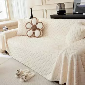 Мягкий ватный шампунь-полотенце для волос, плюшевый утолщенный чехол для дивана, зимний простой чехол для дивана, одеяло для дивана 180*130cm