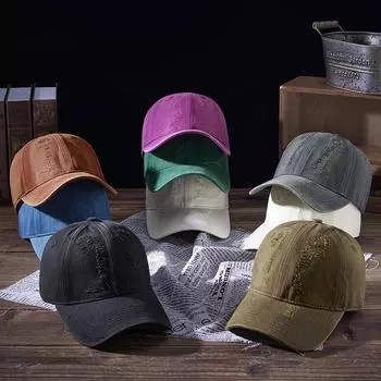 Мягкий верх из стираного хлопка в стиле ретро с сломанным отверстием, шляпа с утиным язычком, солнцезащитный крем для занятий спортом на открытом воздухе, пара мужчин и женщин с одним и тем же абзацем чёрный