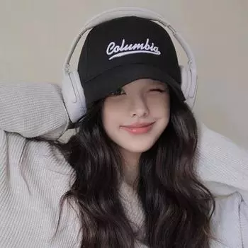 Мягкий верх показывает маленькое лицо трехмерная вышивка бейсболка женская весенняя пара повседневная универсальная большая окружность головы кепка с козырьком мужская Adjustable (56-59cm) чёрный