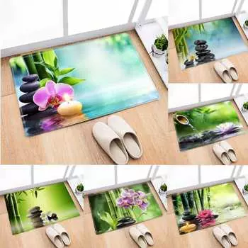 Мягкий входной коврик для кухни, ванной комнаты, ковер для спальни, коврик с бамбуковым камнем, нескользящий коврик для спальни, домашний декор, коврик для ванной комнаты 40x60cm