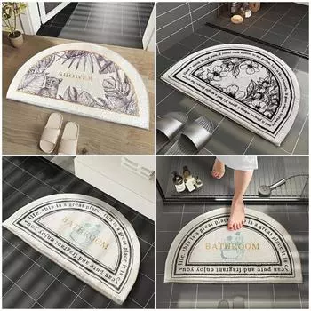 Мягкий впитывающий коврик для ванной, полукруглый коврик для ванной, коврик для входа, нескользящие коврики для душа, коврики для пола у ванны, декор комнаты S 60x40cm