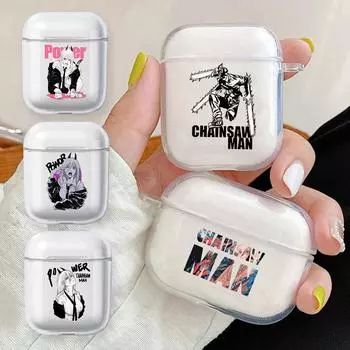 Мягкий защитный чехол аниме Denji Chainsaw Man для Apple Airpods 1 2 3 Pro, прозрачный чехол Pochita Makima AirPods Airpods 1 2