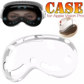 Мягкий защитный чехол для экрана из ПК и ТПУ, противоударный чехол для Apple Vision Pro, защитный чехол от царапин для Vision Pro VR, аксессуары for apple vision pro case прозрачный