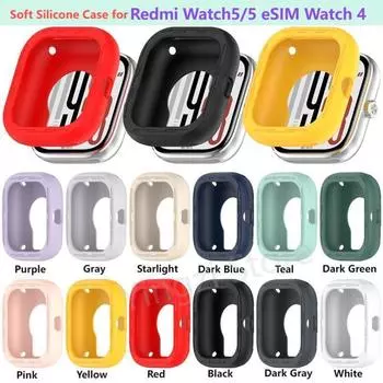 Мягкий защитный чехол для Redmi Watch 5 5 eSIM Smart Watch Strap Защитный бампер Защитный чехол для Xiaomi Redmi Watch 4 Redmi Watch5 5 eSIM красный