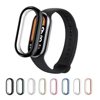 Мягкий защитный чехол TPU для Xiaomi Mi Band 8, защитный чехол на весь экран, бампер, чехол для умных часов Mi Band 8 For miband 8 чёрный