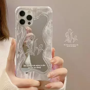 Мягкий зеркальный чехол Ins Flower для Iphone 7 8 Plus Xr X Xs Xsmax 11 12 13 Pro Max, мини-защитный чехол Fundas 1079 For iphone 7 8