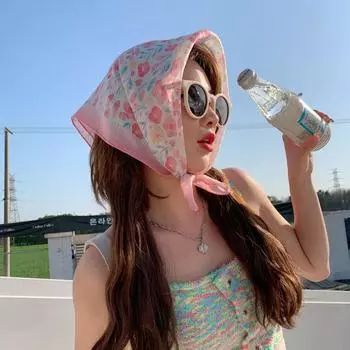 Мягкий женский платок для головы, дышащий, небольшой квадратный шарф, модный платок для волос, весна-лето A