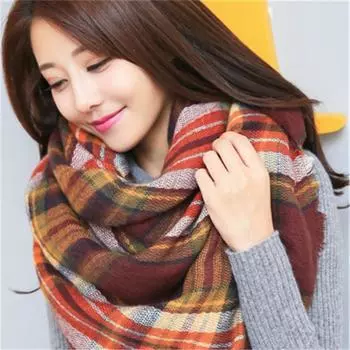 Мягкий женский шарф в клетку в шоколадную полоску, квадратный шарф из искусственного кашемира, шаль 140*140cm