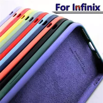 Мягкий жидкий силиконовый чехол для телефона Infinix Note 12 11 10 Pro InfinixHot 12i 12 Play 11S 10S NFC Zero 8 Smart 6 противоударный бампер задняя крышка из ТПУ Infinix HOT 12 Play чёрный