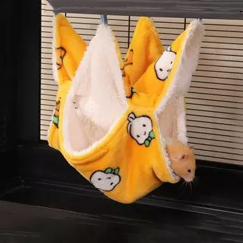 Мягкий зимний гамак для хомяка, удобный подвесной спальный мешок для белки, осень M серый