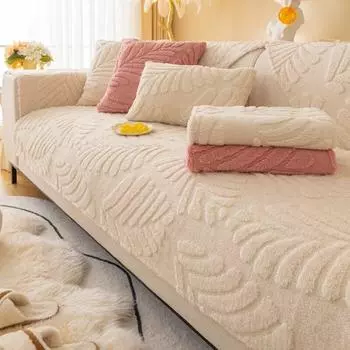 Мягкий зимний плюшевый коврик для дивана с противоскользящим покрытием и минималистичным современным всесезонным универсальным чехлом для дивана 70x70cm