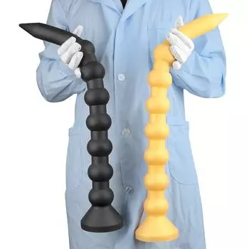 Мягкий золотистый силиконовый анальный расширитель с 7 бусинами, дилдо, анальная пробка для продвинутой стимуляции, фистинг, мастурбатор, БДСМ