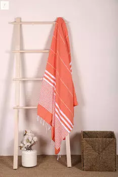 Мягкое банное пляжное полотенце из 100% хлопка в полоску, пештемаль, 100х180 см.