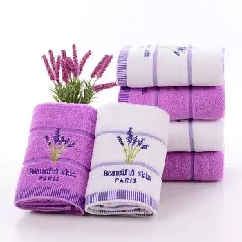 Мягкое банное полотенце для ароматерапии 35*75 см с вышивкой в виде лаванды, комплект полотенец из 4 полотенец для рук, полотенец для лица, банных полотенец, комплект простыней 35X75cm4pcs