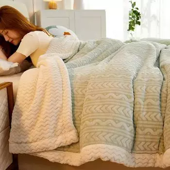 Мягкое бархатное одеяло со снежинками, толстое теплое зимнее двуспальное одеяло, офисная шаль, чехол для дивана, одеяло, плюшевые покрывала, покрывало 150cmX200cm зелёный