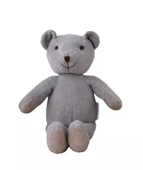 Мягкое детское полотенце Broccoli House D Bear, можно стирать, 30 см, серое серый
