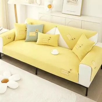 Мягкое гладкое кукурузное плюшевое стеганое полотенце для дивана с подсолнухами, сплошной цвет, противоскользящий чехол для дивана, защитный чехол для мебели, коврик для эркера 70x70cm 1pcs