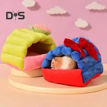 Мягкое гнездо для хомяка, укрытие для маленьких животных, уютный домик-пещера для кроликов, морских свинок, хорьков, ежей, аксессуары для зимнего отдыха и укрытия S Avocado