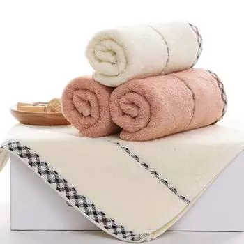 Мягкое хлопковое полотенце для спа-ванны, для дома, пляжа, для детей и взрослых, для лица на берегу моря, твил, жаккард, полоса, плотный комплект полотенец, не выцветает, ручная работа 1pcs 33x74cm бежевый