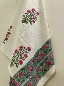 Мягкое хлопковое полотенце с блочным принтом (60-30 дюймов)