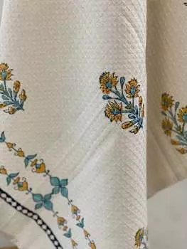 Мягкое хлопковое полотенце с блочным принтом (60-30 дюймов)