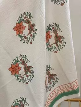 Мягкое хлопковое полотенце с блочным принтом (60-30 дюймов)