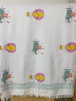 Мягкое хлопковое полотенце с принтом Handblock