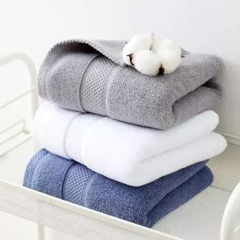 Мягкое хлопковое полотенце унисекс для умывания лица и сушки волос - впитывающее и подвешиваемое дома 35*35cm белый