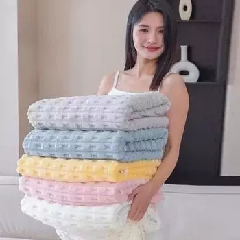 Мягкое и впитывающее полотенце из чистого хлопка, не оставляющее волос, быстросохнущее пляжное полотенце с впитыванием воды, полотенце из кораллового флиса 70 * 140 см 70 * 140CM белый